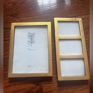 Set of brushed gold frames